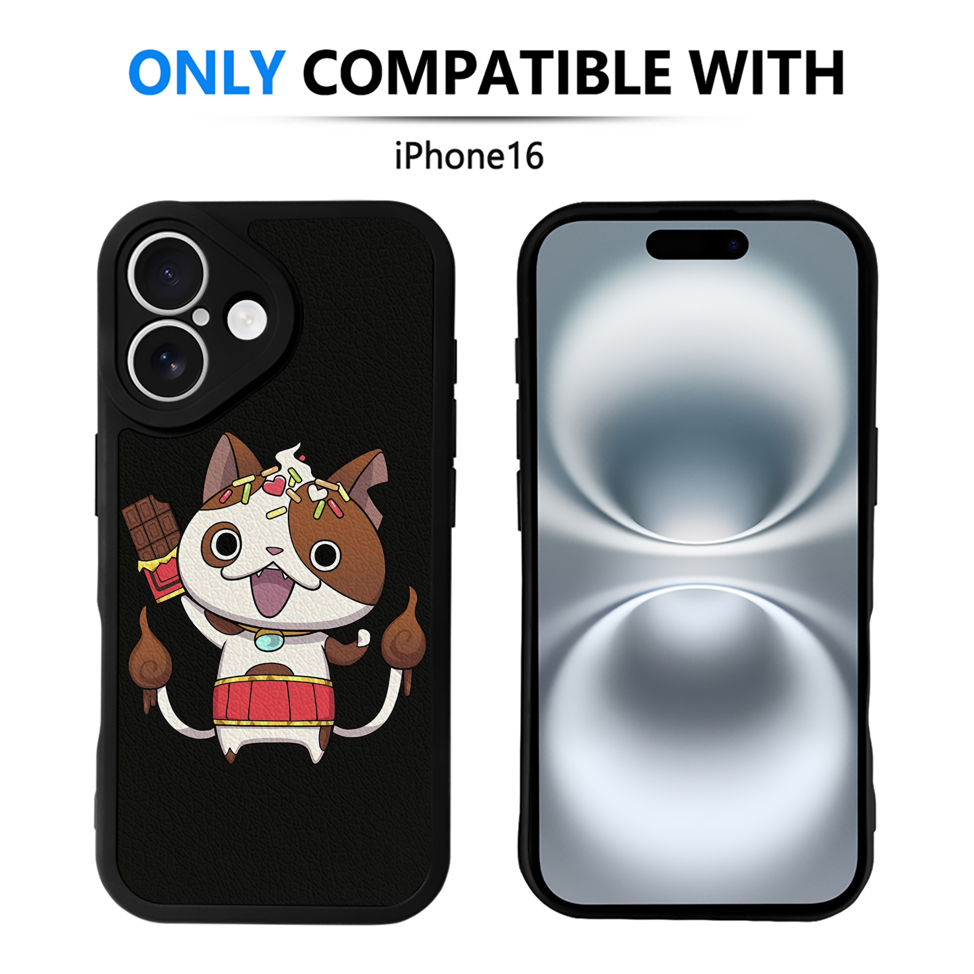 （画像用） 妖怪ウォッチ Yo-kai Watch 【iPhone 16シリーズ対応】シリコンスマホケース（レザー調） 材質：シリコン